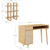 image:imageNathan James Jasper MidCentury Modern Desk Wall Unit Vanity and Nightstand Set Wood Desk with Drawer and Side TableLight BrownRattan