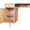 image:imageNathan James Jasper MidCentury Modern Desk Wall Unit Vanity and Nightstand Set Wood Desk with Drawer and Side TableLight BrownRattan