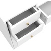 image:imageNathan James Jasper MidCentury Modern Desk Wall Unit Vanity and Nightstand Set Wood Desk with Drawer and Side TableWhite