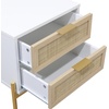 image:imageNathan James Jasper MidCentury Modern Desk Wall Unit Vanity and Nightstand Set Wood Desk with Drawer and Side TableWhite