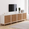 image:imageNathan James Jasper Modern Sideboard TV Stand with Fluted Doors Accent Storage for Kitchen or Living Room Black Oak Set of 2Warm Whitewarm Pine