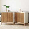 image:imageNathan James Jasper Modern Sideboard TV Stand with Fluted Doors Accent Storage for Kitchen or Living Room Black Oak Set of 2Warm Whitewarm Pine