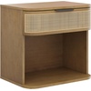 image:imageNathan James Keith Farmhouse Bedside Table Modern Coastal Nightstand Rattan Nightstand with 1 Drawer for Bedroom Light Brown