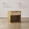 image:imageNathan James Keith Farmhouse Bedside Table Modern Coastal Nightstand Rattan Nightstand with 1 Drawer for Bedroom Light Brown Set of 2