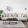 image:imageNathan James Kendall Round Modern Nesting Coffee Set of 2 Stacking Living Room Accent Tables Light BrownDark Brown  Matte Black