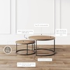 image:imageNathan James Kendall Round Modern Nesting Coffee Set of 2 Stacking Living Room Accent Tables Light BrownReclaimed OakGunmetal