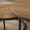 image:imageNathan James Kendall Round Modern Nesting Coffee Set of 2 Stacking Living Room Accent Tables Light BrownReclaimed OakGunmetal