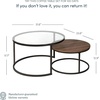image:imageNathan James Kendall Round Modern Nesting Coffee Set of 2 Stacking Living Room Accent Tables Light BrownRustic OakGunmetalClear Glass
