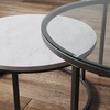 image:imageNathan James Kendall Round Modern Nesting Coffee Set of 2 Stacking Living Room Accent Tables Light BrownWhiteGunmetal