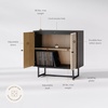 image:imageNathan James Kova Accent Sideboard Storage Cabinet in Light Wood and Rattan with Metal Frame Adjustable Shelves and Cane Doors for Hallway or Living Room Light OakCaneBlackBlack Oak