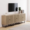 image:imageNathan James Kova Accent Sideboard Storage Cabinet in Light Wood and Rattan with Metal Frame Adjustable Shelves and Cane Doors for Hallway or Living Room Light OakCaneBlackLight Oak