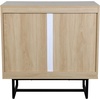 image:imageNathan James Kova Accent Sideboard Storage Cabinet in Light Wood and Rattan with Metal Frame Adjustable Shelves and Cane Doors for Hallway or Living Room Light OakCaneBlackLight Oak