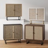 image:imageNathan James Kova Accent Sideboard Storage Cabinet in Light Wood and Rattan with Metal Frame Adjustable Shelves and Cane Doors for Hallway or Living Room Light OakCaneBlackMatte White