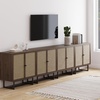 image:imageNathan James Kova Accent Sideboard Storage Cabinet in Light Wood and Rattan with Metal Frame Adjustable Shelves and Cane Doors for Hallway or Living Room Light OakCaneBlackWalnut