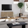 image:imageNathan James Kova Accent Sideboard Storage Cabinet in Light Wood and Rattan with Metal Frame Adjustable Shelves and Cane Doors for Hallway or Living Room Light OakCaneBlackLight Oak