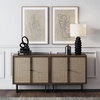 image:imageNathan James Kova Accent Sideboard Storage Cabinet in Light Wood and Rattan with Metal Frame Adjustable Shelves and Cane Doors for Hallway or Living Room Light OakCaneBlackWalnut