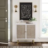 image:imageNathan James Kova Accent Sideboard Storage Cabinet in Light Wood and Rattan with Metal Frame Adjustable Shelves and Cane Doors for Hallway or Living Room Light OakCaneBlackMatte White