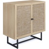 image:imageNathan James Kova Accent Sideboard Storage Cabinet in Light Wood and Rattan with Metal Frame Adjustable Shelves and Cane Doors for Hallway or Living Room Light OakCaneBlackLight Oak