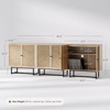image:imageNathan James Kova Accent Sideboard Storage Cabinet in Light Wood and Rattan with Metal Frame Adjustable Shelves and Cane Doors for Hallway or Living Room Light OakCaneBlackLight Oak