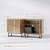 image:imageNathan James Kova Accent Sideboard Storage Cabinet in Light Wood and Rattan with Metal Frame Adjustable Shelves and Cane Doors for Hallway or Living Room Light OakCaneBlackLight Oak