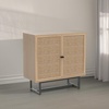 image:imageNathan James Kova Accent Sideboard Storage Cabinet in Light Wood and Rattan with Metal Frame Adjustable Shelves and Cane Doors for Hallway or Living Room Light OakCaneBlackLight Oak