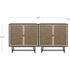 image:imageNathan James Kova Accent Sideboard Storage Cabinet in Light Wood and Rattan with Metal Frame Adjustable Shelves and Cane Doors for Hallway or Living Room Light OakCaneBlackBlack Oak