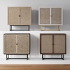 image:imageNathan James Kova Accent Sideboard Storage Cabinet in Light Wood and Rattan with Metal Frame Adjustable Shelves and Cane Doors for Hallway or Living Room Light OakCaneBlackLight Oak