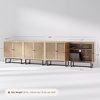 image:imageNathan James Kova Accent Sideboard Storage Cabinet in Light Wood and Rattan with Metal Frame Adjustable Shelves and Cane Doors for Hallway or Living Room Light OakCaneBlackLight Oak