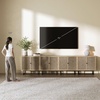 image:imageNathan James Kova Accent Sideboard Storage Cabinet in Light Wood and Rattan with Metal Frame Adjustable Shelves and Cane Doors for Hallway or Living Room Light OakCaneBlackLight Oak