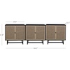 image:imageNathan James Kova Accent Sideboard Storage Cabinet in Light Wood and Rattan with Metal Frame Adjustable Shelves and Cane Doors for Hallway or Living Room Light OakCaneBlackBlack Oak
