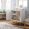 image:imageNathan James Kova Accent Sideboard Storage Cabinet in Light Wood and Rattan with Metal Frame Adjustable Shelves and Cane Doors for Hallway or Living Room Light OakCaneBlackMatte White