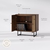 image:imageNathan James Kova Accent Sideboard Storage Cabinet in Light Wood and Rattan with Metal Frame Adjustable Shelves and Cane Doors for Hallway or Living Room Light OakCaneBlackWalnut