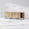 image:imageNathan James Kova Accent Sideboard Storage Cabinet in Light Wood and Rattan with Metal Frame Adjustable Shelves and Cane Doors for Hallway or Living Room Light OakCaneBlackLight Oak
