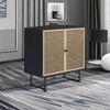 image:imageNathan James Kova Accent Sideboard Storage Cabinet in Light Wood and Rattan with Metal Frame Adjustable Shelves and Cane Doors for Hallway or Living Room Light OakCaneBlackBlack Oak