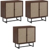 image:imageNathan James Kova Accent Sideboard Storage Cabinet in Light Wood and Rattan with Metal Frame Adjustable Shelves and Cane Doors for Hallway or Living Room Light OakCaneBlackWalnut
