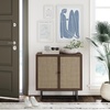 image:imageNathan James Kova Accent Sideboard Storage Cabinet in Light Wood and Rattan with Metal Frame Adjustable Shelves and Cane Doors for Hallway or Living Room Light OakCaneBlackWalnut