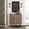 image:imageNathan James Kova Accent Sideboard Storage Cabinet in Light Wood and Rattan with Metal Frame Adjustable Shelves and Cane Doors for Hallway or Living Room Light OakCaneBlackBlack Oak