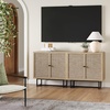 image:imageNathan James Kova Accent Sideboard Storage Cabinet in Light Wood and Rattan with Metal Frame Adjustable Shelves and Cane Doors for Hallway or Living Room Light OakCaneBlackLight Oak