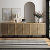 image:imageNathan James Kova Accent Sideboard Storage Cabinet in Light Wood and Rattan with Metal Frame Adjustable Shelves and Cane Doors for Hallway or Living Room Light OakCaneBlackLight Oak