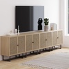 image:imageNathan James Kova Accent Sideboard Storage Cabinet in Light Wood and Rattan with Metal Frame Adjustable Shelves and Cane Doors for Hallway or Living Room Light OakCaneBlackLight Oak