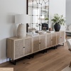 image:imageNathan James Kova Accent Sideboard Storage Cabinet in Light Wood and Rattan with Metal Frame Adjustable Shelves and Cane Doors for Hallway or Living Room Light OakCaneBlackLight Oak
