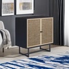 image:imageNathan James Kova Accent Sideboard Storage Cabinet in Light Wood and Rattan with Metal Frame Adjustable Shelves and Cane Doors for Hallway or Living Room Light OakCaneBlackBlack Oak