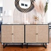 image:imageNathan James Kova Accent Sideboard Storage Cabinet in Light Wood and Rattan with Metal Frame Adjustable Shelves and Cane Doors for Hallway or Living Room Light OakCaneBlackBlack Oak