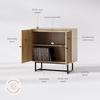 image:imageNathan James Kova Accent Sideboard Storage Cabinet in Light Wood and Rattan with Metal Frame Adjustable Shelves and Cane Doors for Hallway or Living Room Light OakCaneBlackLight Oak