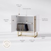 image:imageNathan James Kova Accent Sideboard Storage Cabinet in Light Wood and Rattan with Metal Frame Adjustable Shelves and Cane Doors for Hallway or Living Room Light OakCaneBlackMatte White