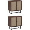 image:imageNathan James Kova Accent Sideboard Storage Cabinet in Light Wood and Rattan with Metal Frame Adjustable Shelves and Cane Doors for Hallway or Living Room Light OakCaneBlackWalnut
