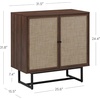 image:imageNathan James Kova Accent Sideboard Storage Cabinet in Light Wood and Rattan with Metal Frame Adjustable Shelves and Cane Doors for Hallway or Living Room Light OakCaneBlackWalnut