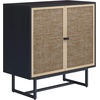 image:imageNathan James Kova Accent Sideboard Storage Cabinet in Light Wood and Rattan with Metal Frame Adjustable Shelves and Cane Doors for Hallway or Living Room Light OakCaneBlackBlack Oak