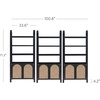 image:imageNathan James Leah Arched Bookcase 3Tier Bookshelf with Storage Cabinet Base Seagrass Door Fronts and Solid Wood Frame Light BrownBlack