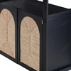 image:imageNathan James Leah Arched Bookcase 3Tier Bookshelf with Storage Cabinet Base Seagrass Door Fronts and Solid Wood Frame Light BrownBlack